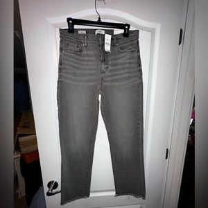 Loft grey mid rise straight leg jeans